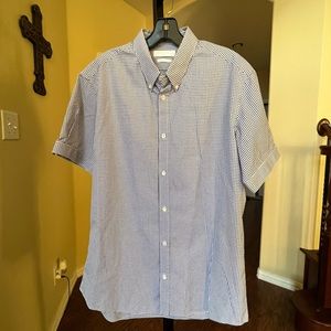 Alexander McQueen Checkered Short Sleeve Cotton Shirt Size 52/M Mens